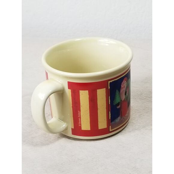Susan Zulauf Soup Coffee Mug 3 1/4" Christmas Holiday Ceramic Yellow 14oz - Picture 9 of 15